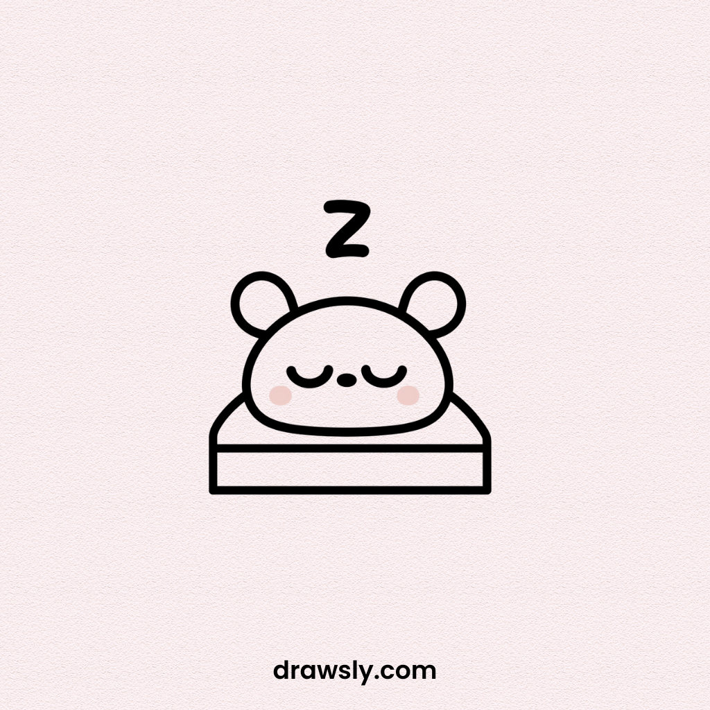 Sleeping Dog on Cozy Bed Drawing Idea